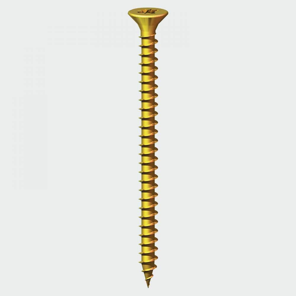 TIMCO Solo Chipboard & Woodscrews - PZ - Double Countersunk - Yellow - 5.0 x 100mm - Box of 100