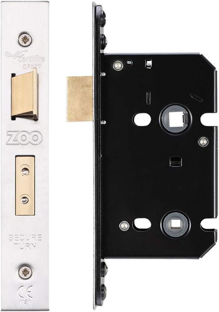 76mm Satin Stainless Steel UK Mortice Bathroom Lock | ZUKB76SS
