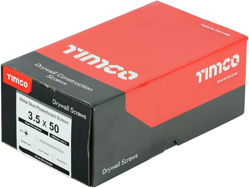 TIMCO PH2 Philips Drywall Screws - Black - Box of 1000