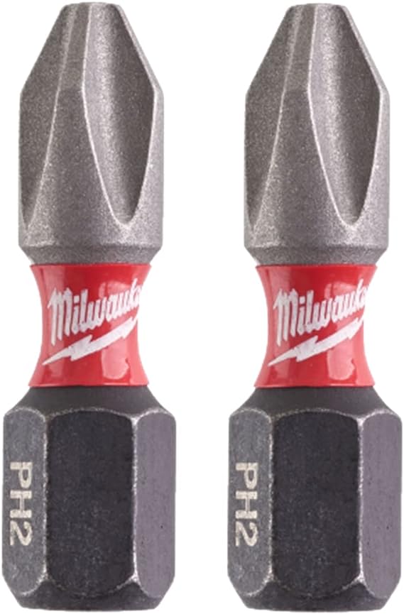 Milwaukee Shockwave Impact Duty PH Phillips Screwdriver Bits - PH1 x 25mm (2 Pack)