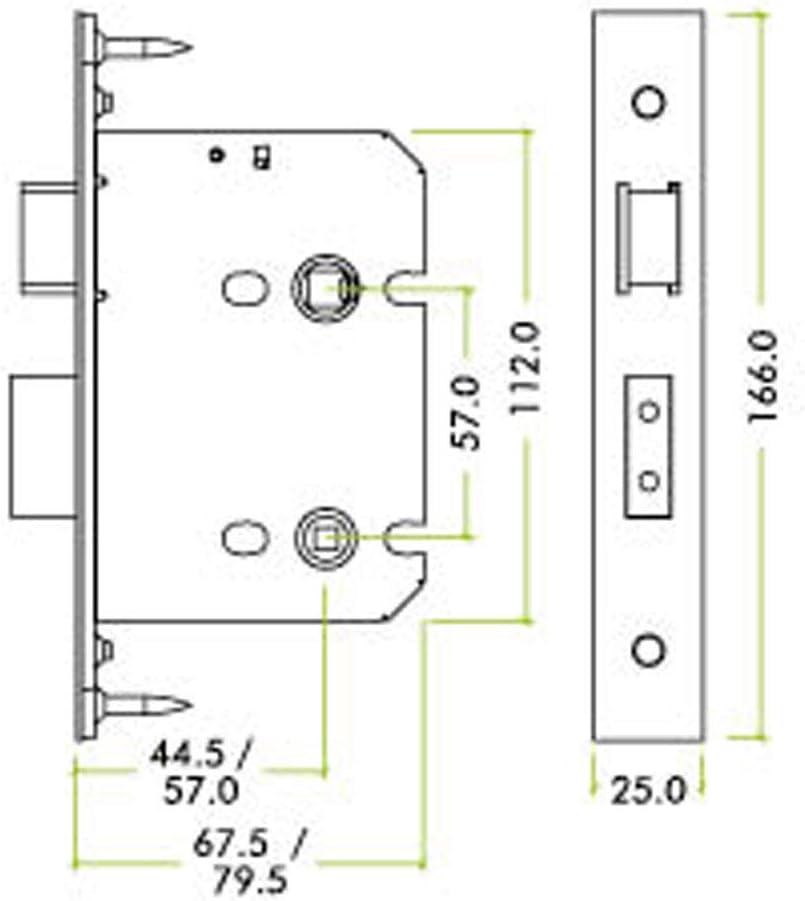 76mm Satin Stainless Steel UK Mortice Bathroom Lock | ZUKB76SS