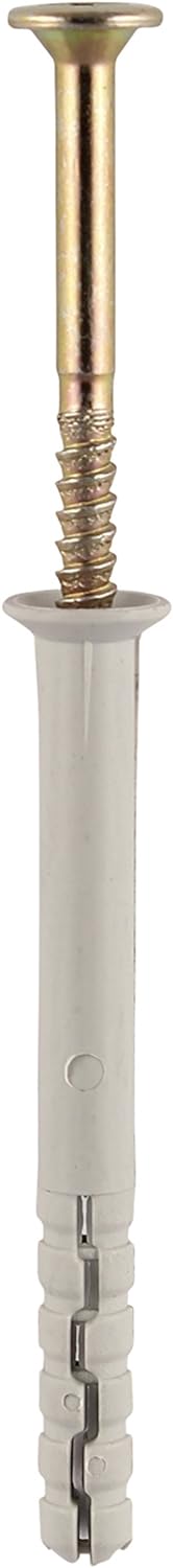 TIMCO 60040HF Nylon Hammer Fixing-M6 x 40-Gold-Box of 200, Yellow, Set of 200 Pieces