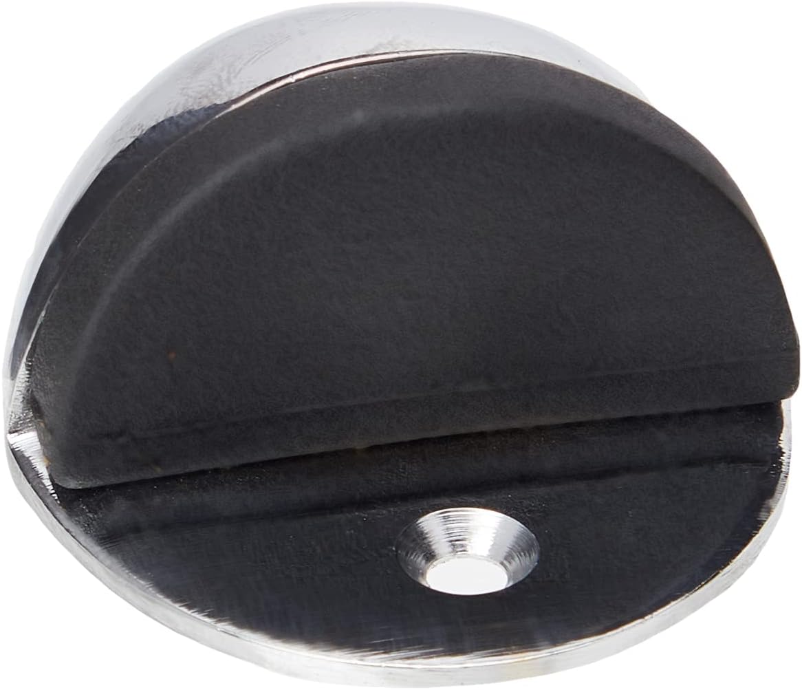 Zoo Hardware ZAB06BCP Oval Door Stop - Polished Chrome - Floor Mounted - 50mm Diameter - Face Fix