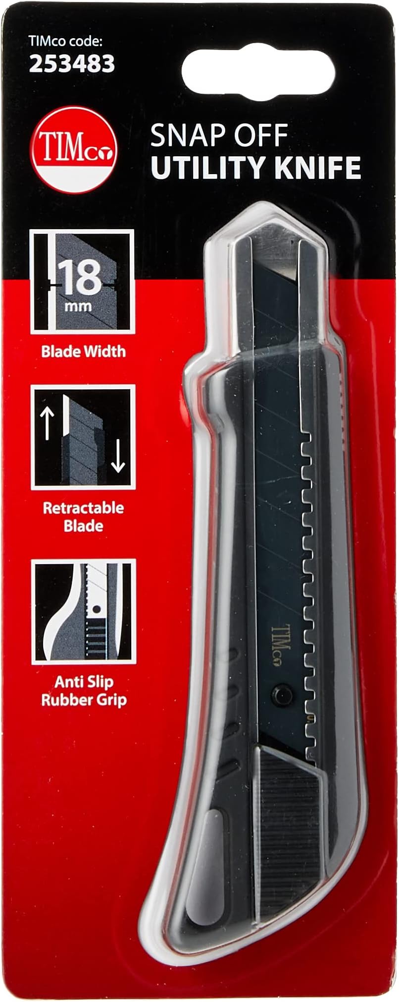 TIMCO Snap Off Utility Knife & 2 Spare Blades