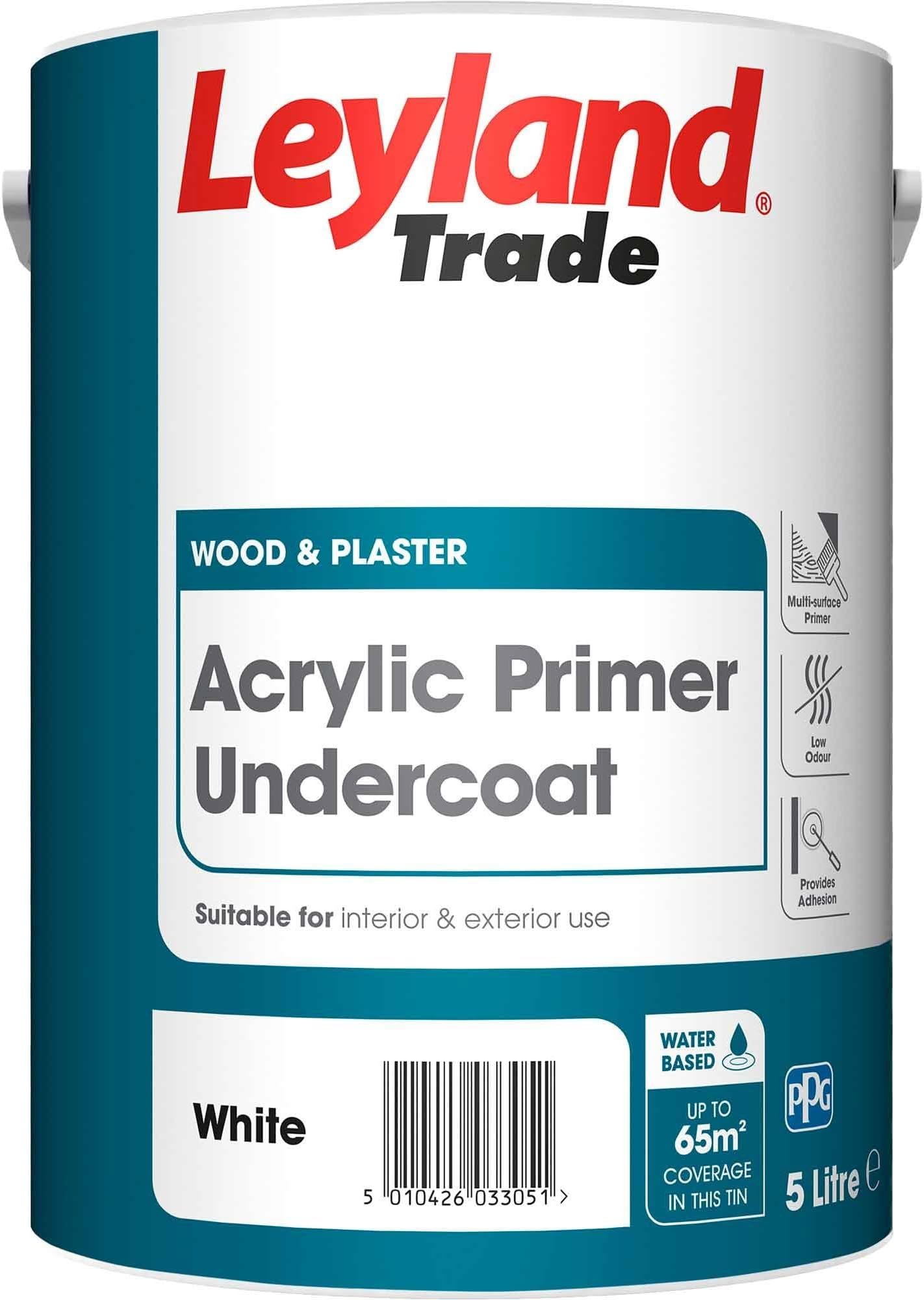 Leyland Trade Acrylic Primer Undercoat - White 5L