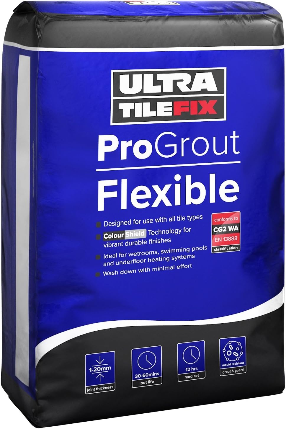 3kg Bag Flexible Grout by UltraTileFix - Silver Grey