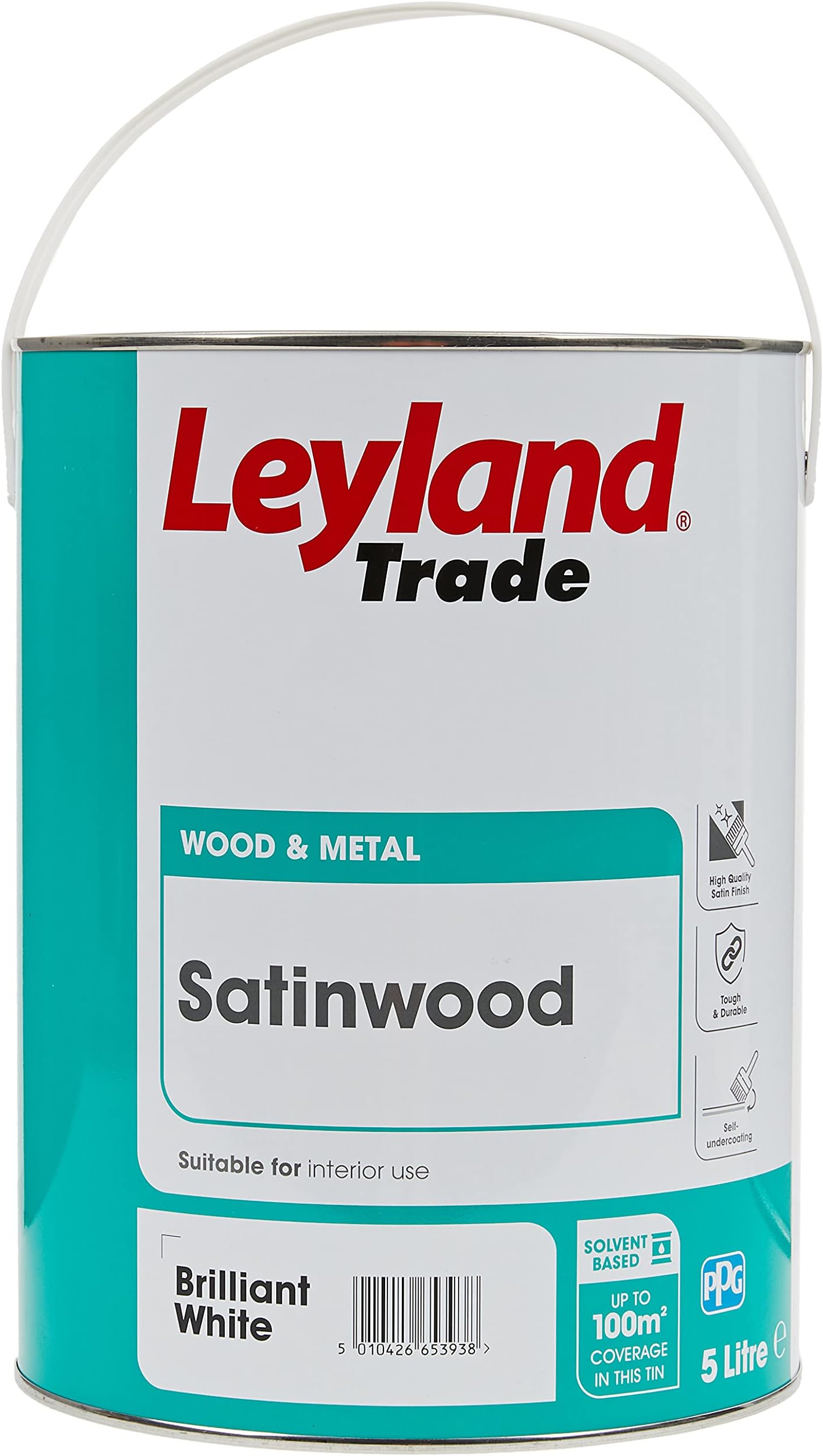 Leyland Trade Satinwood Paint - Brilliant White 5L