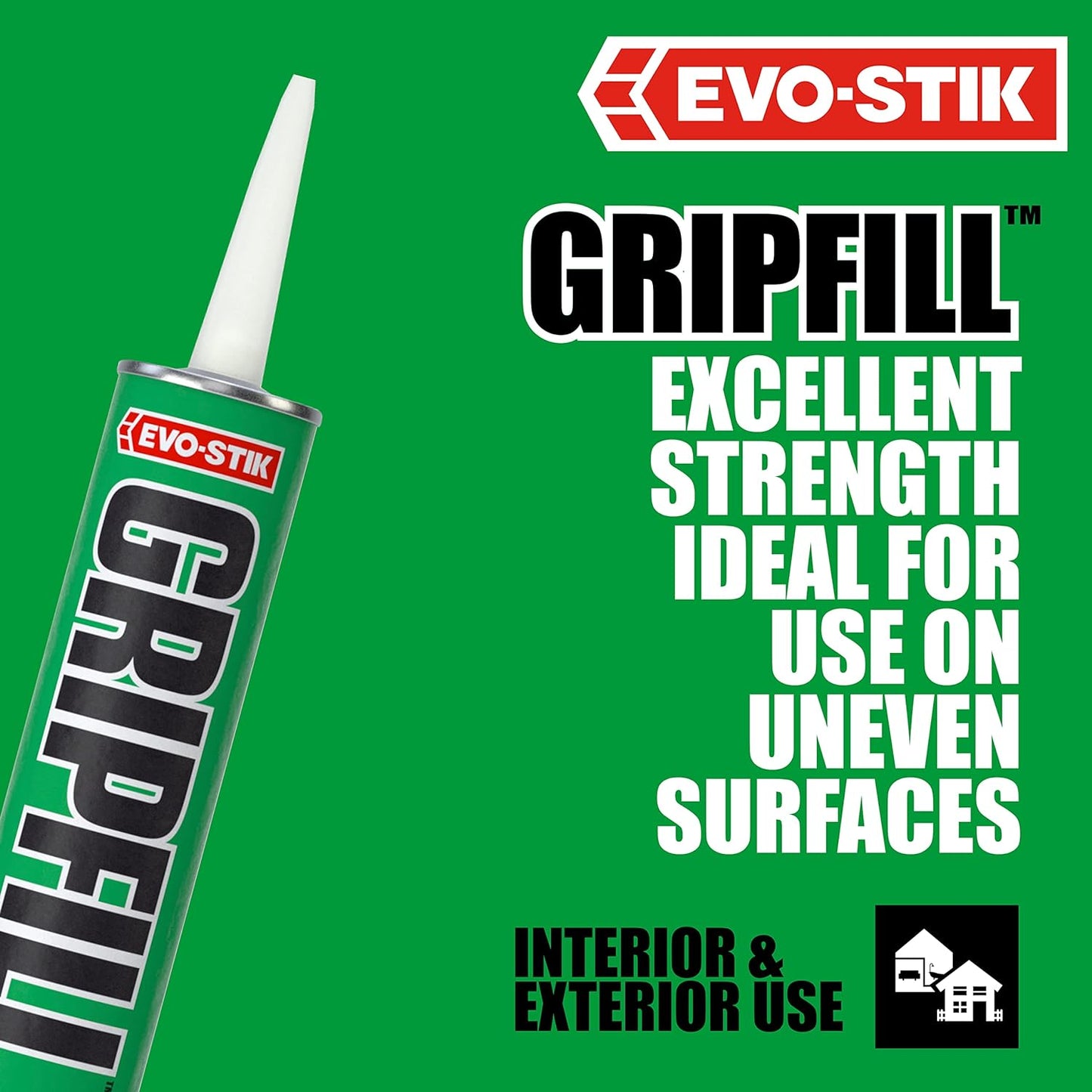 EVO-STIK GRIPFILL Gap Filling Adhesive, Bonds almost any surface, Colour: Buff, 350ml