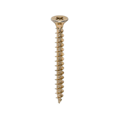 TIMCO Solo Chipboard & Woodscrews - Gold - 5.0 x 50 - Box of 200 - A Single Thread woodscrew mainly Used in Various Types of Timber and Man-Made Boards or into Masonry with The use of Plastic Plug