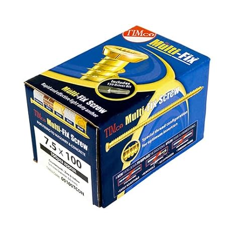 TIMCO - Concrete Screws - TX - Flat Countersunk - Yellow (Size 7.5 x 120-100 Pieces)