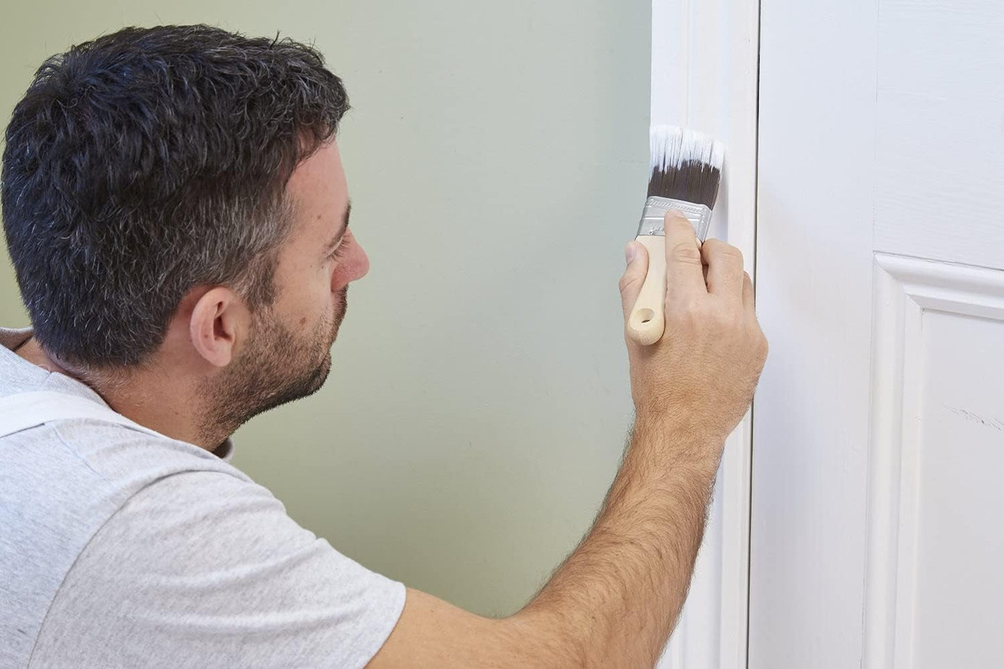 ProDec 2 inch Woodworker Short Handle Paint Brush for a Smooth Finish Painting with Emulsion, Gloss, Satin, Undercoat, Primer, Woodstain, Varnish on Walls, Ceilings, Wood, Metal, 2 Inch 50 mm